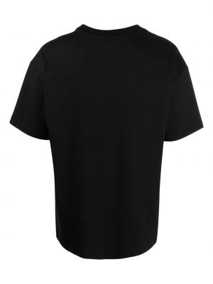 Koszulka bawełniana z okrągłym dekoltem Styland czarna