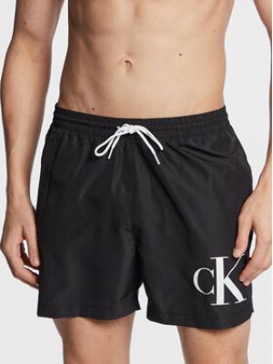 Priliehavé šortky Calvin Klein Swimwear čierna