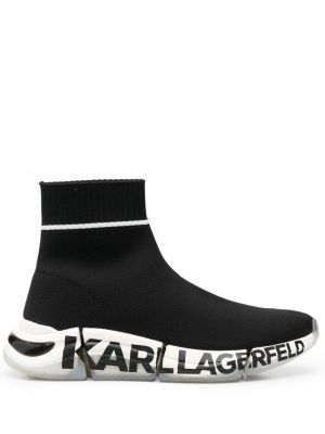 Pletené tenisky bez podpätku s potlačou Karl Lagerfeld