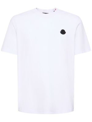Kokvilnas t-krekls džersija Moncler balts