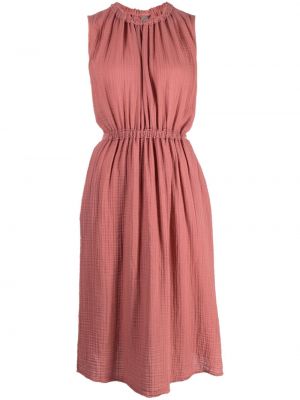 Drapované bavlněné šaty Raquel Allegra růžové