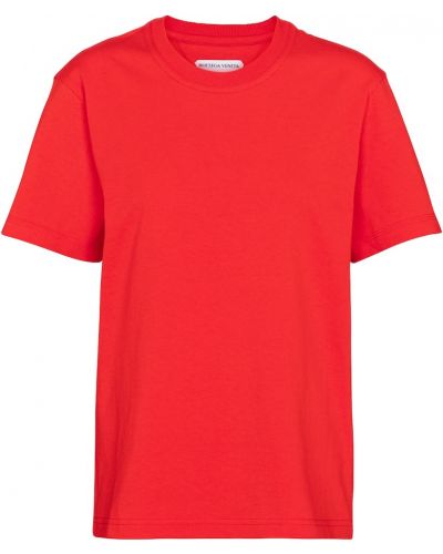 Kokvilnas t-krekls Bottega Veneta sarkans