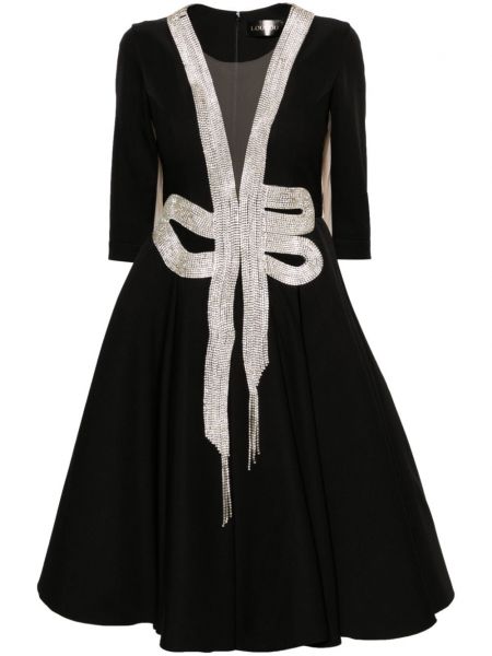 Sukienka midi z dekoltem w serek z kryształkami Loulou czarna