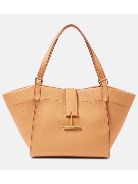 Læder shopping bag Tom Ford beige