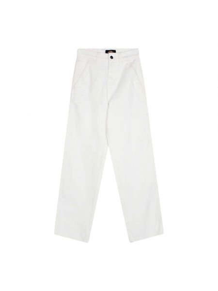 Białe proste spodnie Dickies