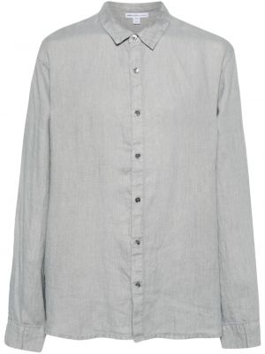 Ľanová košeľa James Perse sivá