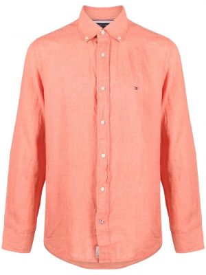 Skjorta med broderi Tommy Hilfiger orange