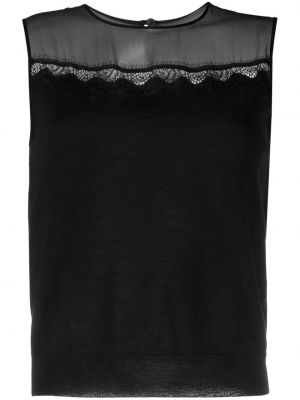 Blonder ermeløs bluse Alberta Ferretti svart