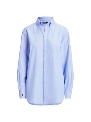Хлопковая рубашка на пуговицах Polo Ralph Lauren синяя