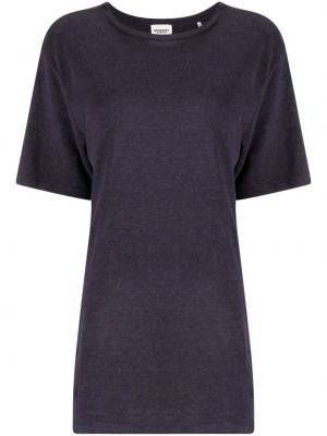 T-shirt en lin à imprimé à motif étoile Marant étoile violet