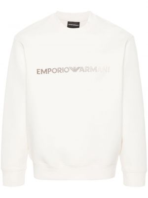Hímzett melegítő felső Emporio Armani fehér