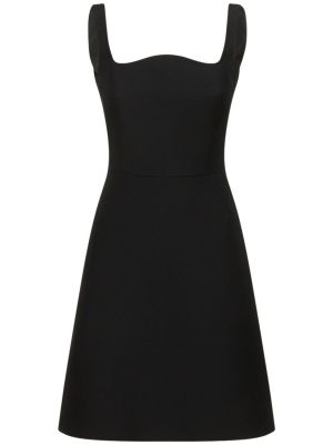 Jedwabna sukienka midi z otwartymi plecami wełniana Valentino czarna