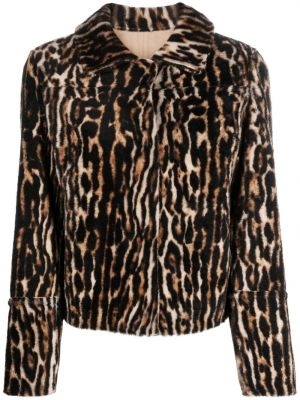 Jacke mit print mit leopardenmuster Yves Salomon braun