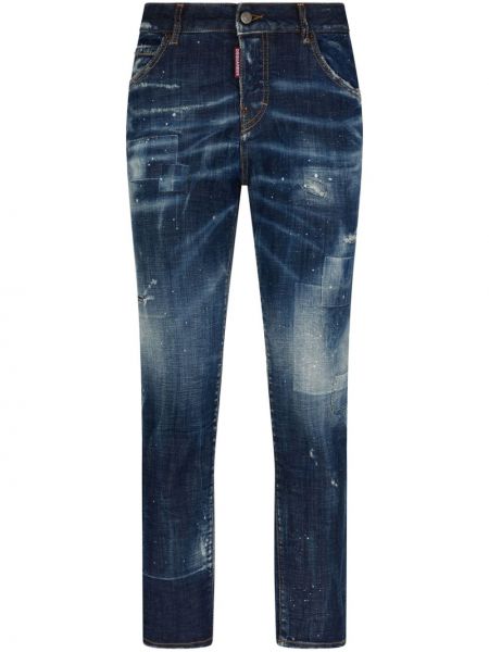 Puuvillased kitsa lõikega teksapüksid Dsquared2 sinine