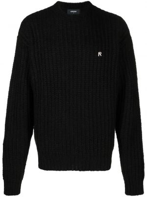 Пуловер бродиран Represent черно