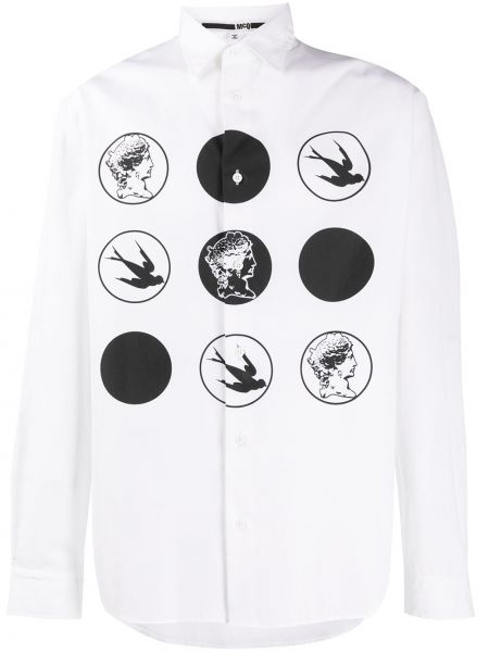 Biała koszula z printem Mcq Alexander Mcqueen