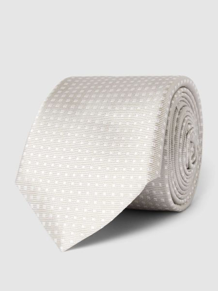 Jedwabny krawat Boss biały