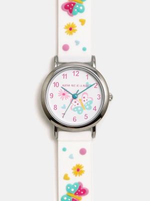 Белые фантазийные часы с бабочкой и принтом Agatha Ruiz de la Prada
