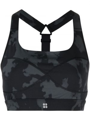 Kamuflere trykt crop top Sweaty Betty svart