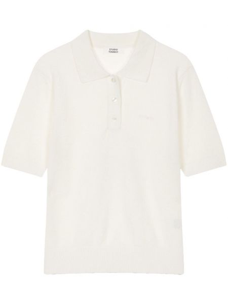 Megzta siuvinėta polo marškinėliai Studio Tomboy balta