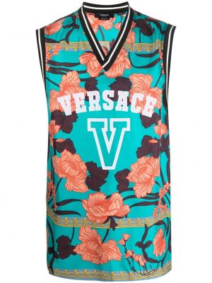 Trykt floral skjorte Versace blå