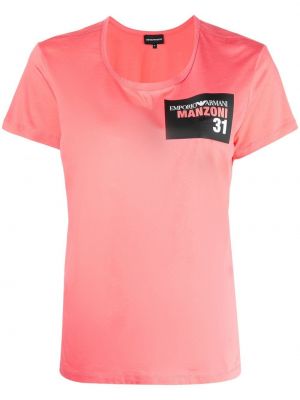 Тениска Emporio Armani розово