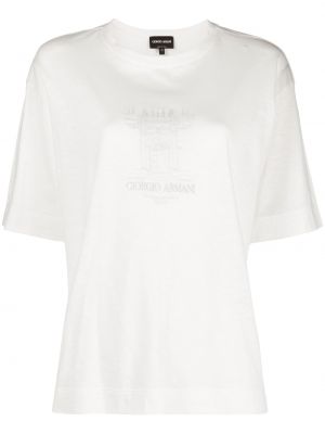 Тениска с принт Giorgio Armani бяло