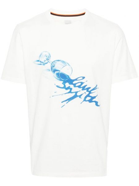 T-shirt aus baumwoll mit print Paul Smith weiß