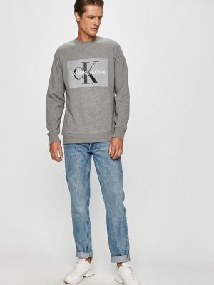 Pamučna majica Calvin Klein Jeans siva