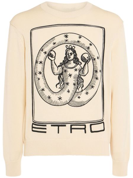 Bomull strikkegenser Etro beige