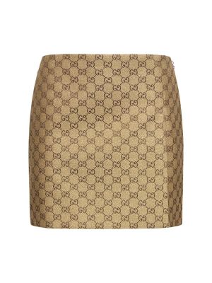 Βαμβακερή φούστα mini Gucci χρυσό