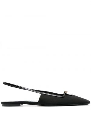 Papuci tip mules cu cataramă slingback Saint Laurent negru