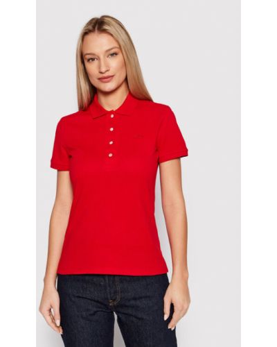 Slim fit gyapjú pólóing Lacoste - piros