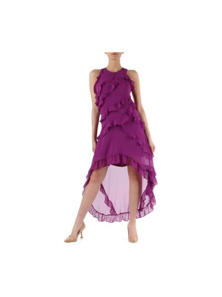 Sukienka z falbankami asymetryczna Emme Di Marella fioletowa