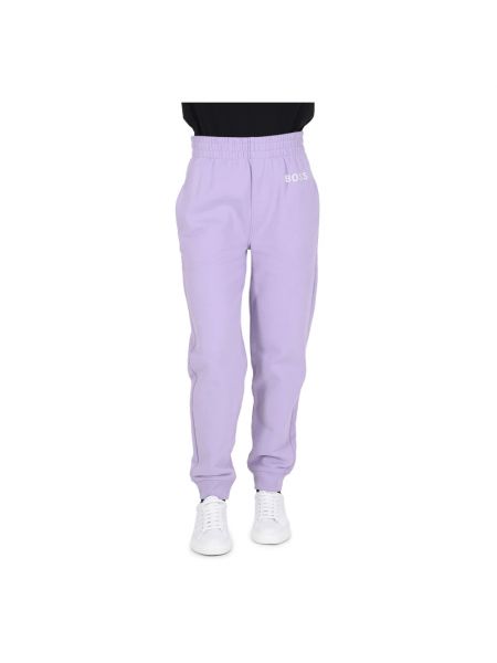 Pantalones de chándal de algodón Hugo Boss violeta