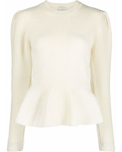 Długi sweter wełniane z długim rękawem Lemaire - biały