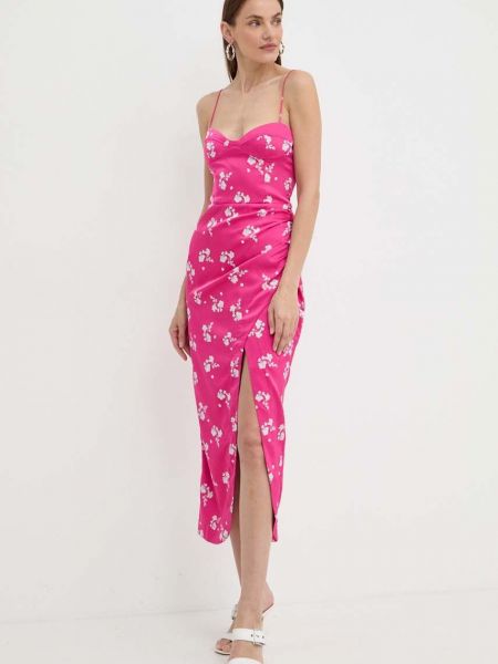 Uski midi haljina Bardot ružičasta
