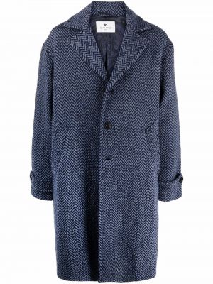 ETRO abrigo con motivo chevron - Azul