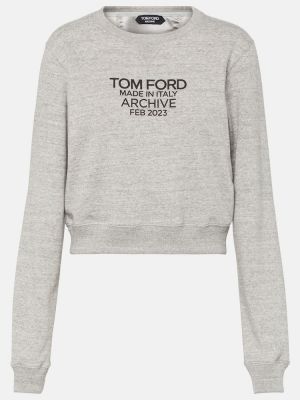 Džerzej bavlnená mikina Tom Ford sivá