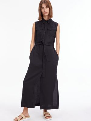 Платье-рубашка без рукавов Calvin Klein черное