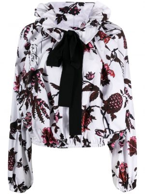 Блуза с панделка на цветя с принт Patou бяло