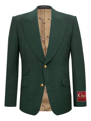 Шерстяной пиджак Gucci зеленый