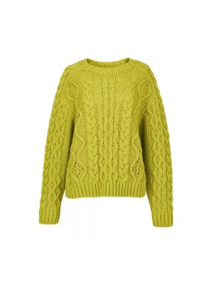 Dzianinowy sweter z okrągłym dekoltem Essentiel Antwerp żółty