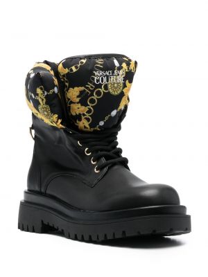 Kotníkové boty s potiskem Versace Jeans Couture černé