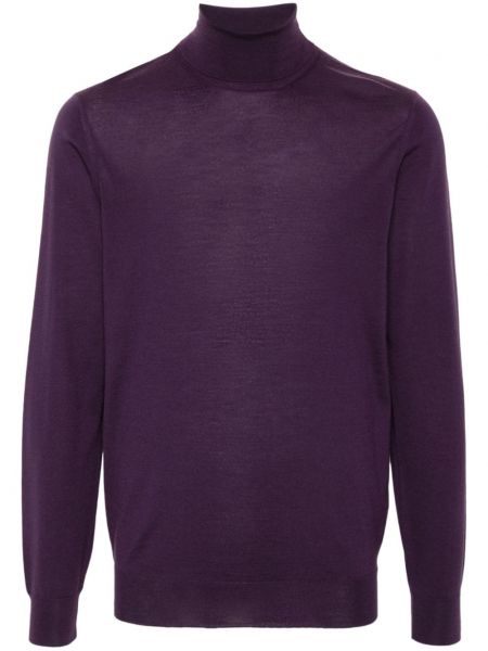 Sweter wełniany Drumohr fioletowy