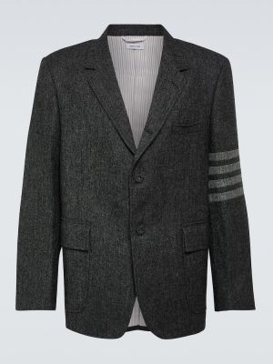 Blazer en laine en tweed Thom Browne gris