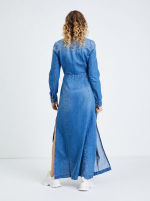 Sukienka długa Guess niebieska