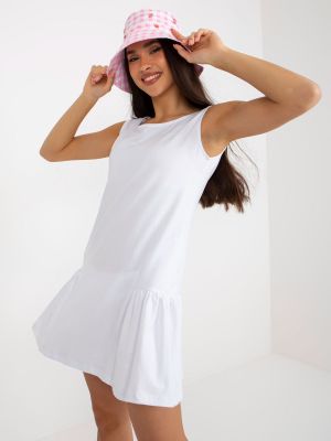 Mini šaty bez rukávov Fashionhunters biela