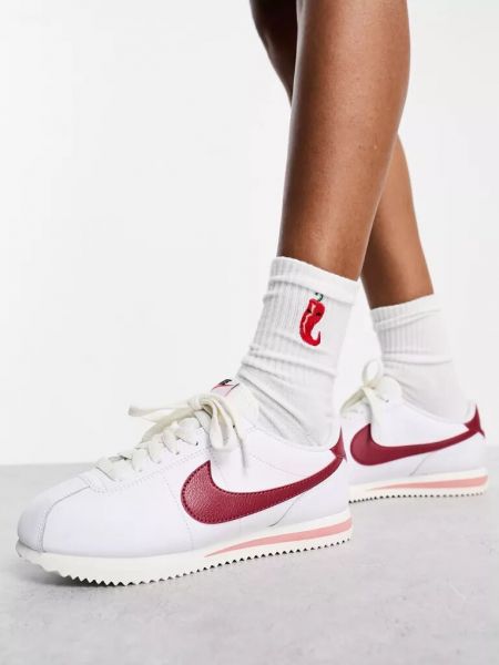 Кожаные кроссовки Nike Cortez красные