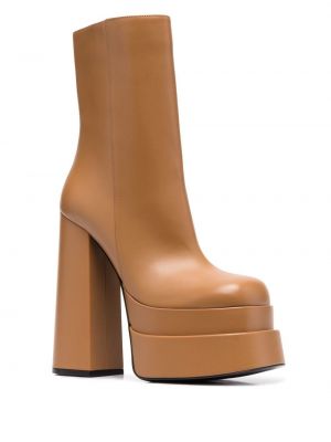 Ankle boots na platformie Versace brązowe